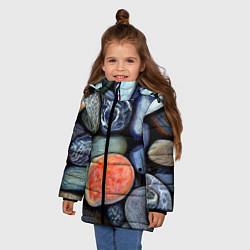 Куртка зимняя для девочки Цветные камушки, цвет: 3D-светло-серый — фото 2