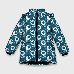 Куртка зимняя для девочки Воздушный шар и сердце, цвет: 3D-черный