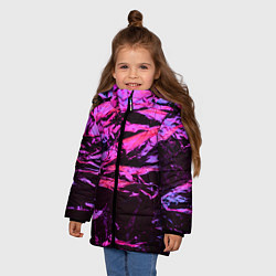 Куртка зимняя для девочки Мятая фольга в неоне, цвет: 3D-красный — фото 2