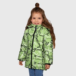 Куртка зимняя для девочки Химия в хаосе, цвет: 3D-светло-серый — фото 2