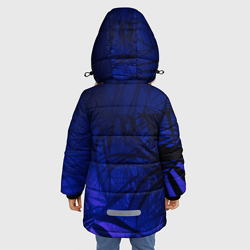 Зимняя куртка для девочки Пальма в неоновом свете / 3D-Черный – фото 4