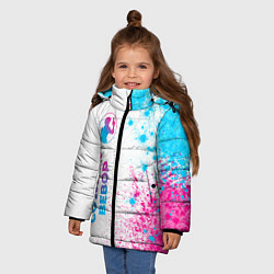 Куртка зимняя для девочки Cowboy Bebop neon gradient style: по-вертикали, цвет: 3D-черный — фото 2