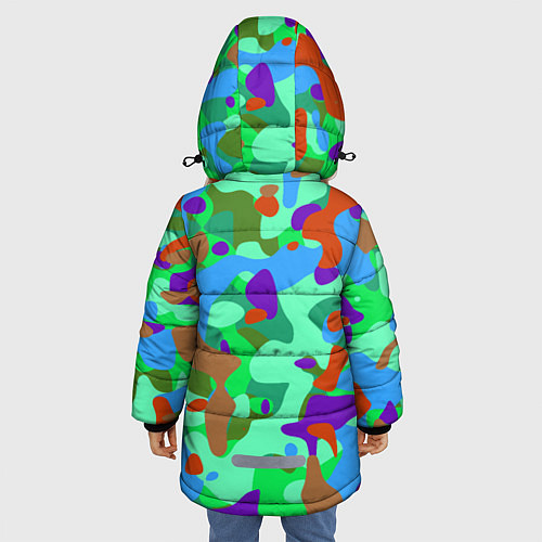 Зимняя куртка для девочки Абстракция цвета / 3D-Черный – фото 4