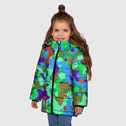 Куртка зимняя для девочки Абстракция цвета, цвет: 3D-красный — фото 2