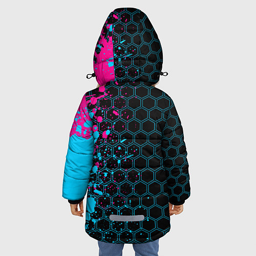 Зимняя куртка для девочки Elden Ring - neon gradient: по-вертикали / 3D-Черный – фото 4