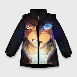 Куртка зимняя для девочки Blue Lock anime, цвет: 3D-черный