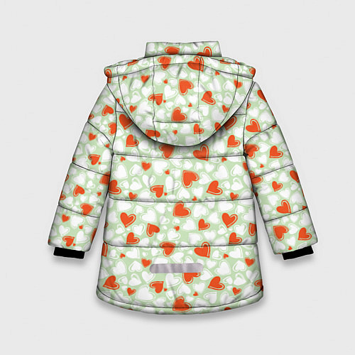 Зимняя куртка для девочки Сердце двуцветное / 3D-Светло-серый – фото 2