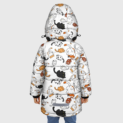 Зимняя куртка для девочки Вечеринка кошек / 3D-Светло-серый – фото 4