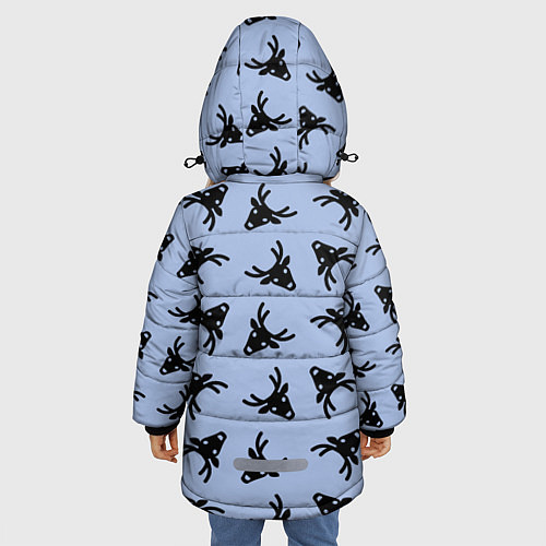 Зимняя куртка для девочки Эстетика Новогодние олени / 3D-Черный – фото 4