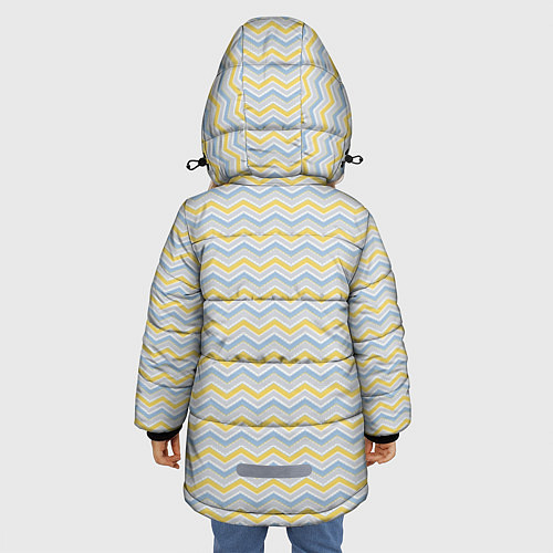 Зимняя куртка для девочки Полосатый зигзаг узор / 3D-Черный – фото 4