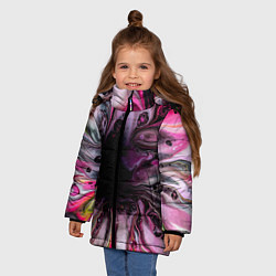 Куртка зимняя для девочки Розовые краски и волны, цвет: 3D-светло-серый — фото 2