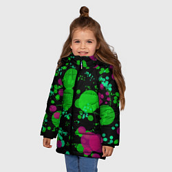 Куртка зимняя для девочки Токсичные пузыри, цвет: 3D-светло-серый — фото 2