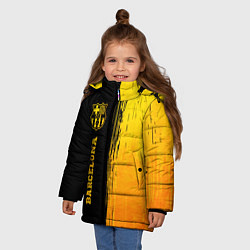 Куртка зимняя для девочки Barcelona - gold gradient: по-вертикали, цвет: 3D-черный — фото 2
