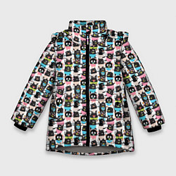 Куртка зимняя для девочки Весёлые монстрики с соской, цвет: 3D-светло-серый