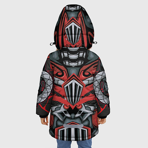 Зимняя куртка для девочки Костюм робота с решеткой / 3D-Черный – фото 4