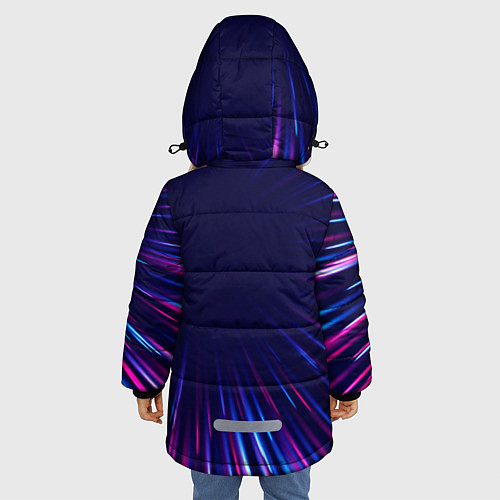 Зимняя куртка для девочки BMW neon speed lines / 3D-Черный – фото 4