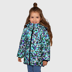 Куртка зимняя для девочки Абстрактные разноцветные пятна, цвет: 3D-красный — фото 2