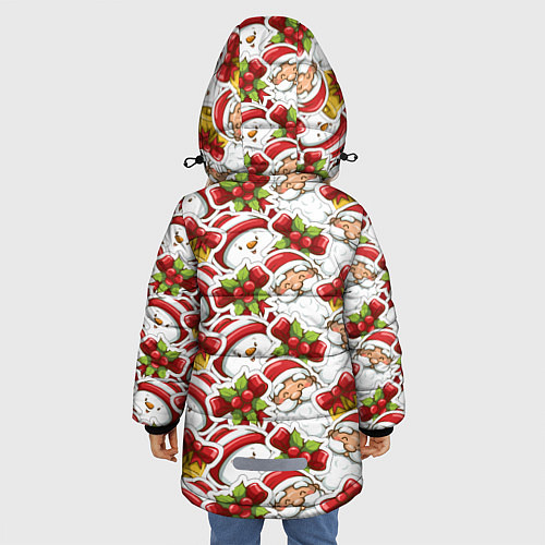 Зимняя куртка для девочки Новогодний праздник / 3D-Черный – фото 4