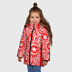 Куртка зимняя для девочки Новогодний зимний узор, цвет: 3D-черный — фото 2