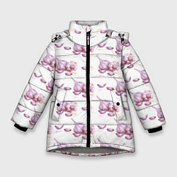 Куртка зимняя для девочки Чеснок с зубчиками - паттерн, цвет: 3D-светло-серый