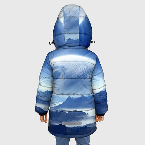 Зимняя куртка для девочки Mountains - fantasy planet / 3D-Черный – фото 4