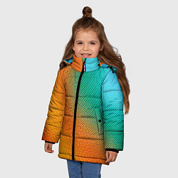 Куртка зимняя для девочки Полутоновый градиент - текстура, цвет: 3D-черный — фото 2