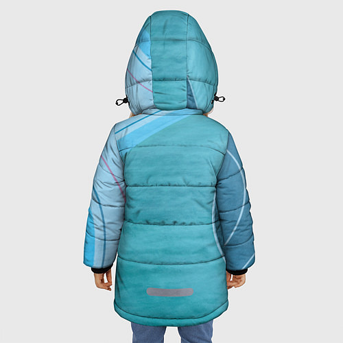 Зимняя куртка для девочки Абстрактные волнообразные линии и полосы / 3D-Черный – фото 4