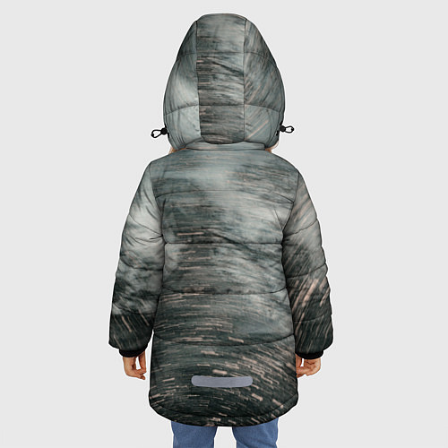 Зимняя куртка для девочки Абстрактная закрученная тьма и туман / 3D-Черный – фото 4
