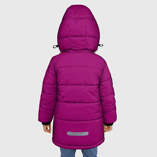 Зимняя куртка для девочки Баклажановый радуга / 3D-Черный – фото 4