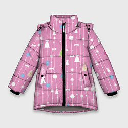 Зимняя куртка для девочки Розовый новый год