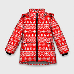 Зимняя куртка для девочки New Years winter pattern