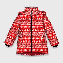 Зимняя куртка для девочки New Years winter pattern