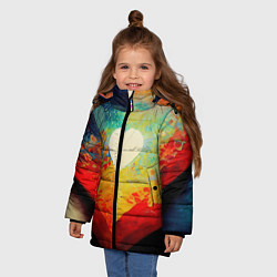 Куртка зимняя для девочки Your heart, цвет: 3D-черный — фото 2
