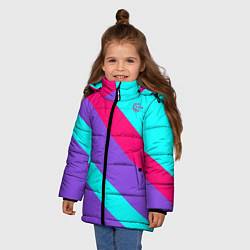 Куртка зимняя для девочки Аля восьмидесятые FIRM, цвет: 3D-красный — фото 2