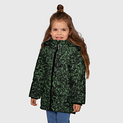 Куртка зимняя для девочки Черный и зеленый камуфляжный, цвет: 3D-светло-серый — фото 2