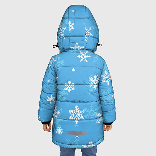 Зимняя куртка для девочки Голубой снегопад / 3D-Черный – фото 4