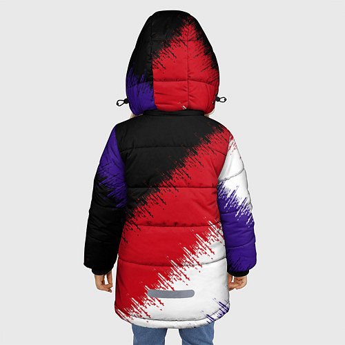 Зимняя куртка для девочки Розлив краски / 3D-Черный – фото 4