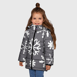 Куртка зимняя для девочки Snow in grey, цвет: 3D-черный — фото 2