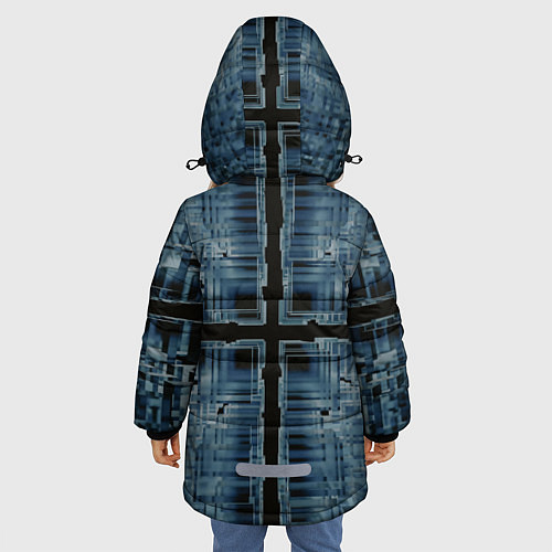 Зимняя куртка для девочки Абстрактное множество прозрачных геометрических фи / 3D-Черный – фото 4