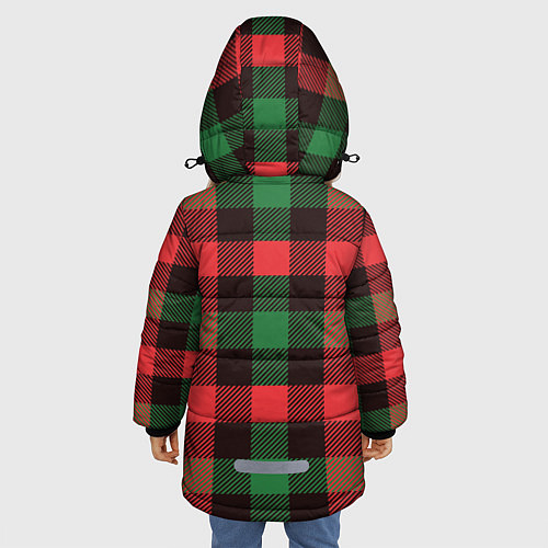 Зимняя куртка для девочки Рождественский тартан / 3D-Красный – фото 4