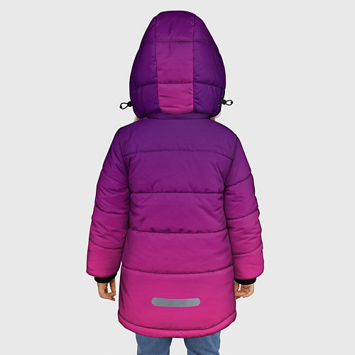 Зимняя куртка для девочки Фиолетово малиновый градиент / 3D-Красный – фото 4