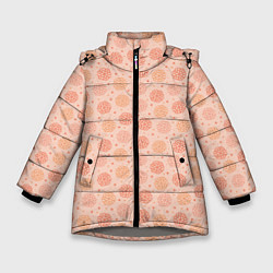 Зимняя куртка для девочки Узор из снежинок в розовых оттенках