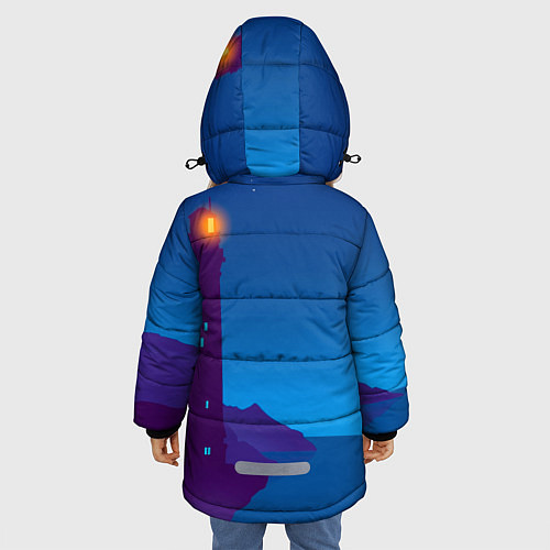 Зимняя куртка для девочки Маяк в ночи / 3D-Черный – фото 4