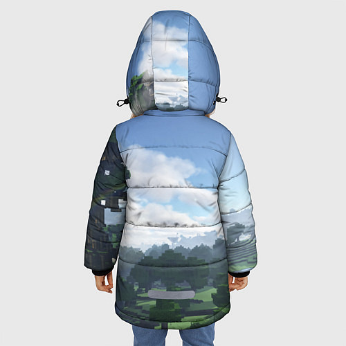 Зимняя куртка для девочки Minecraft мир / 3D-Черный – фото 4
