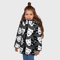 Куртка зимняя для девочки Две маски, цвет: 3D-черный — фото 2