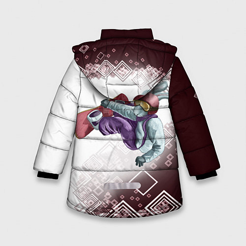 Зимняя куртка для девочки Сноуборд Кролик / 3D-Светло-серый – фото 2