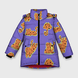 Зимняя куртка для девочки Принт с леопардами