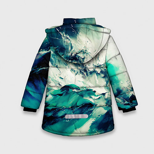 Зимняя куртка для девочки Всплеск воды абстракция / 3D-Светло-серый – фото 2
