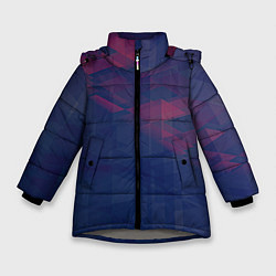 Зимняя куртка для девочки Абстрактный прозрачный стеклянный фиолетовый патте