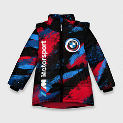 Куртка зимняя для девочки BMW - буйство красок, цвет: 3D-красный